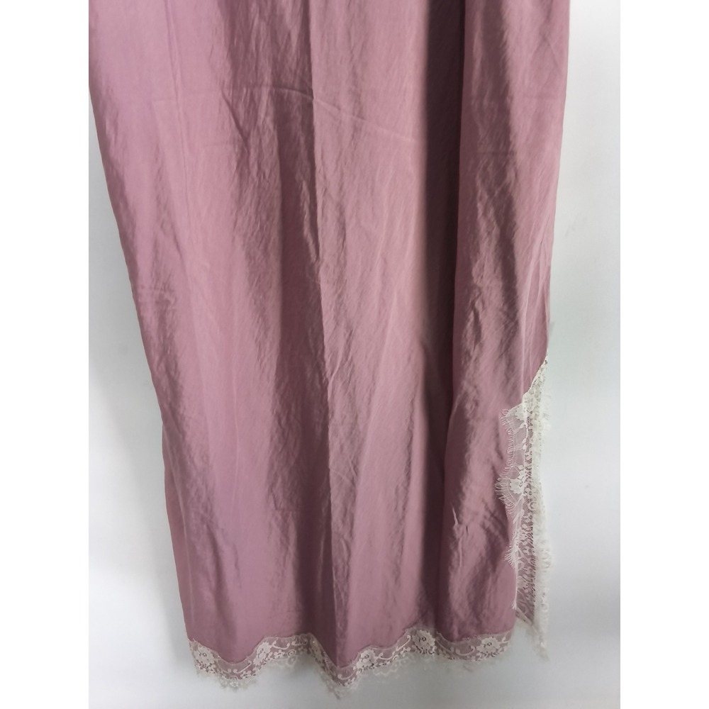 New Gap Slip Dress Large Lace Trim Maxi Muted Pink Lingerie Style Romantic Femme - Picture 5 of 8